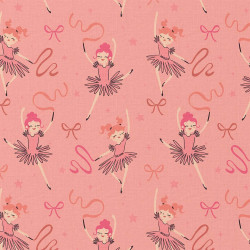 Algodón estampado AXELLE Rosa / Caramelo